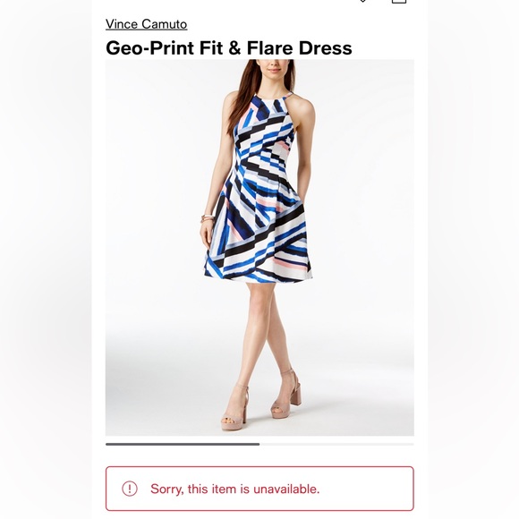 Vince Camuto Women's Geo-Print Fit
& Flare scuba Dress size 6 - Picture 1 of 6